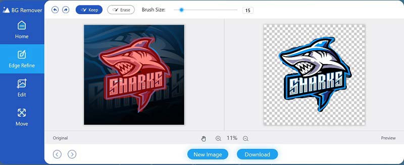 transparant logo maken