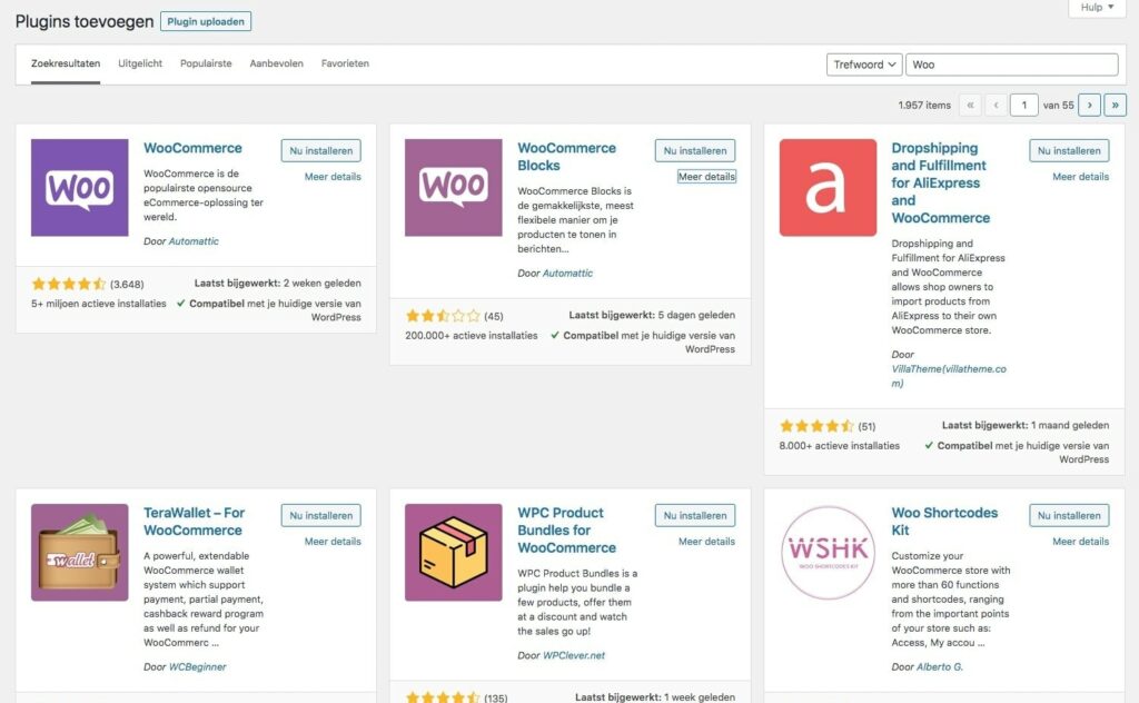 woocommerce webshop maken